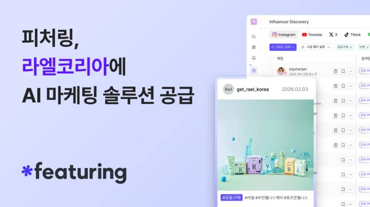피처링, 라엘코리아에 AI 인플루언서 마케팅 솔루션 공급
